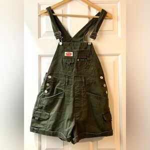 Olive Green Women's Denim Overalls
